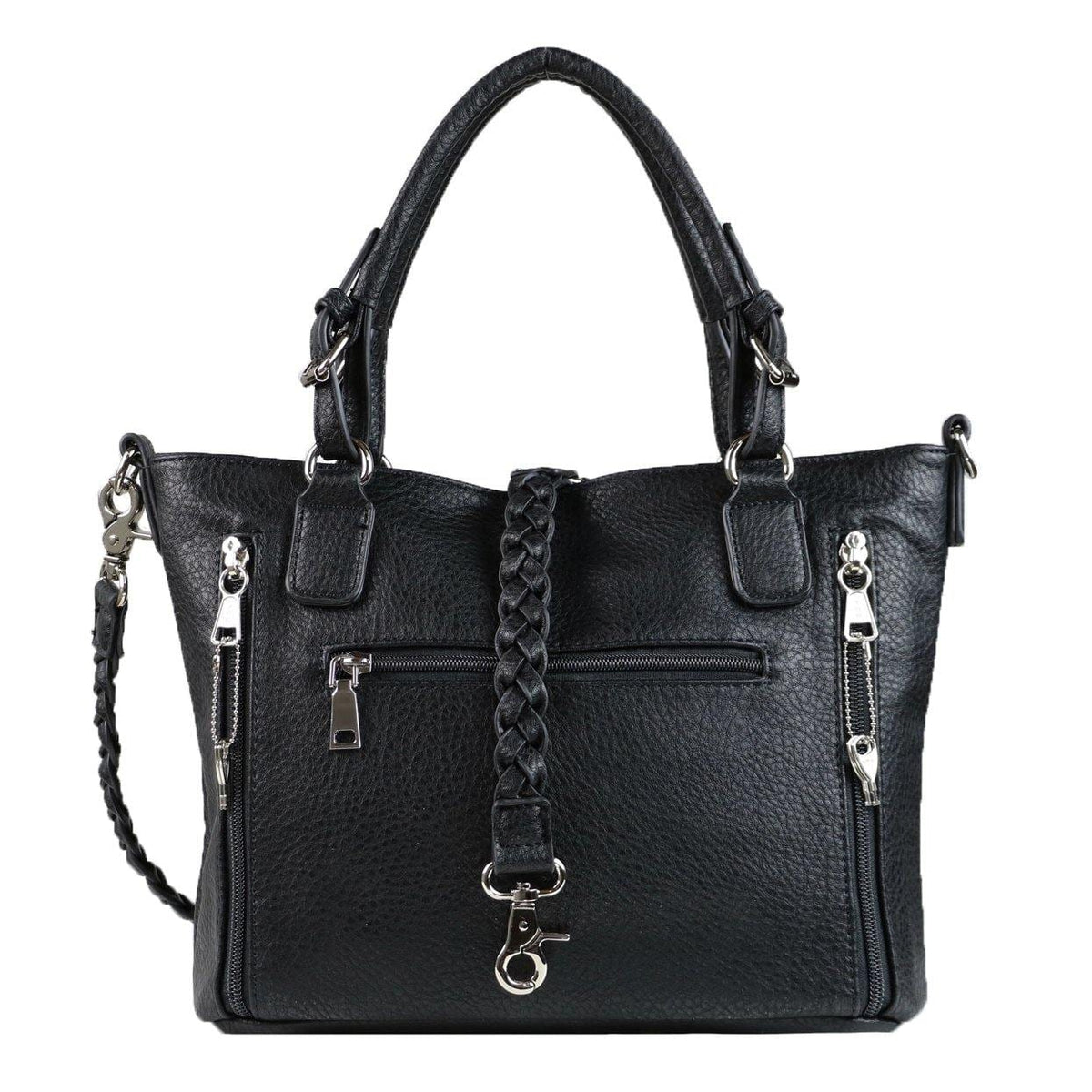 Ella Concealed Carry Satchel in Black – back view
