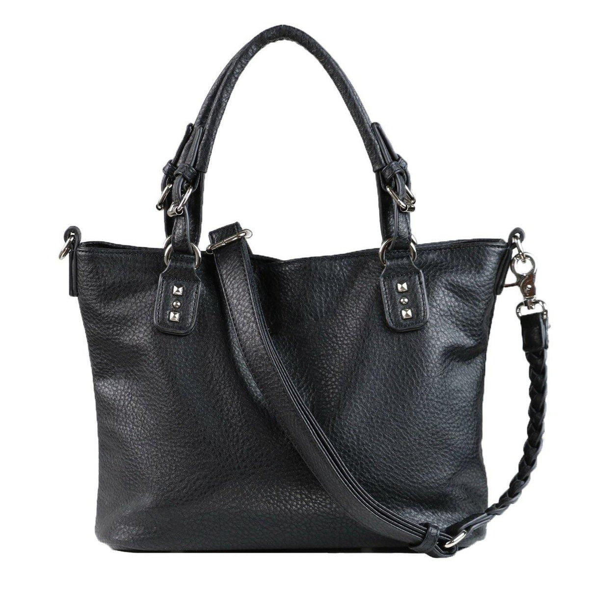 Ella Concealed Carry Satchel in Black – front view