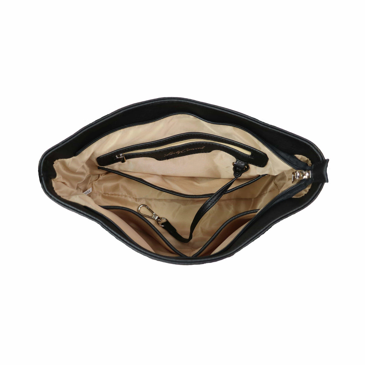 Ella Concealed Carry Satchel in Black – interior view