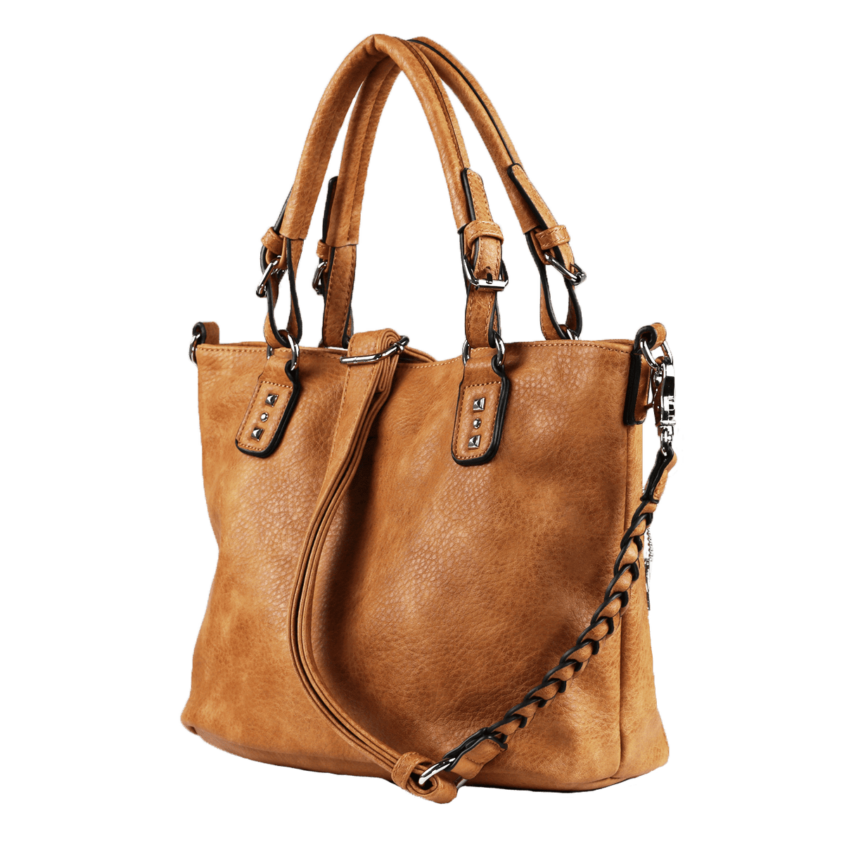 Ella Concealed Carry Satchel in Black – side view 2