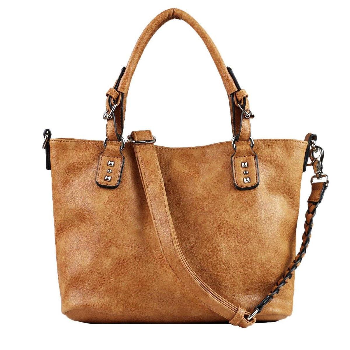 Ella Concealed Carry Satchel in Black – front view 2