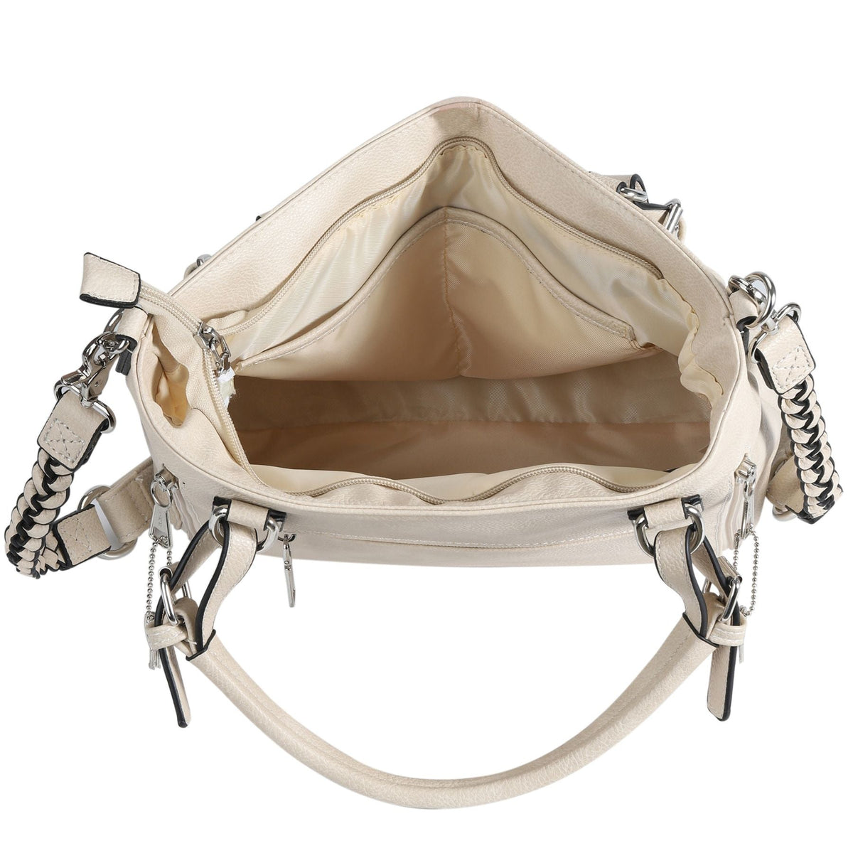 Ella Concealed Carry Satchel in Bone – interior view