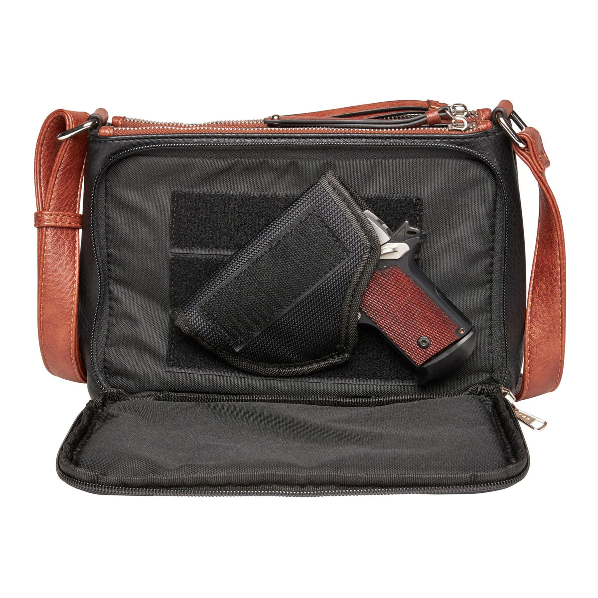 Hailey Concealed Carry Crossbody in Black – concealment pocket