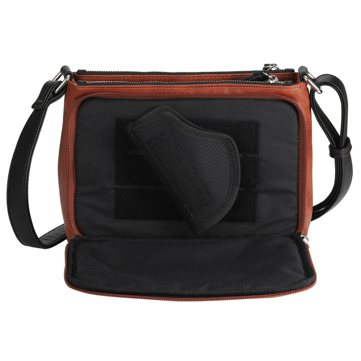 Hailey Concealed Carry Crossbody in Mahogany – concealment pocket