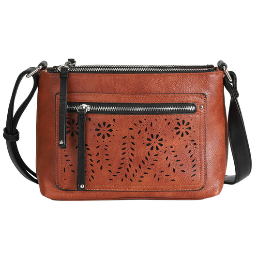 Hailey Concealed Carry Crossbody in Mahogany – front view