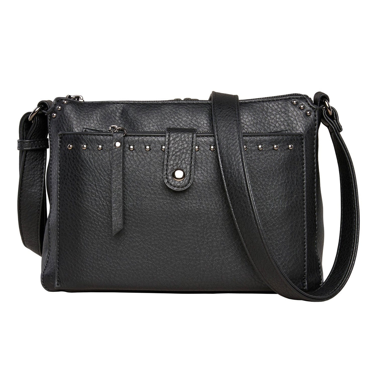 Concealed Carry Kinsley Crossbody with RFID Slim Wallet in Cinnamon – front view 2