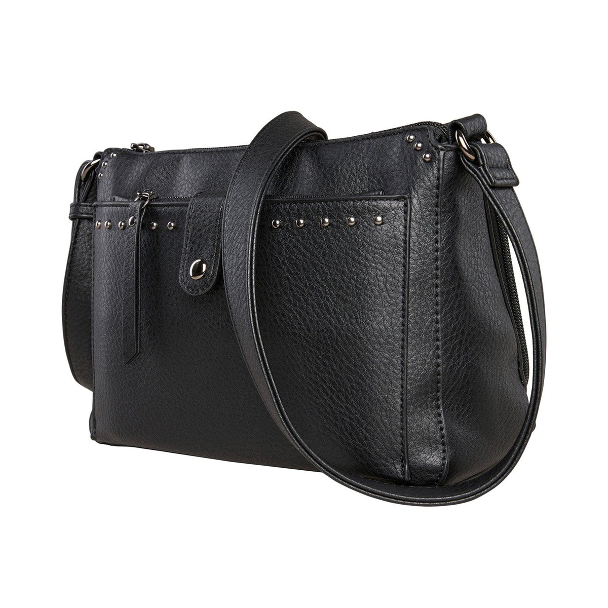 Concealed Carry Kinsley Crossbody with RFID Slim Wallet in Cinnamon – side view