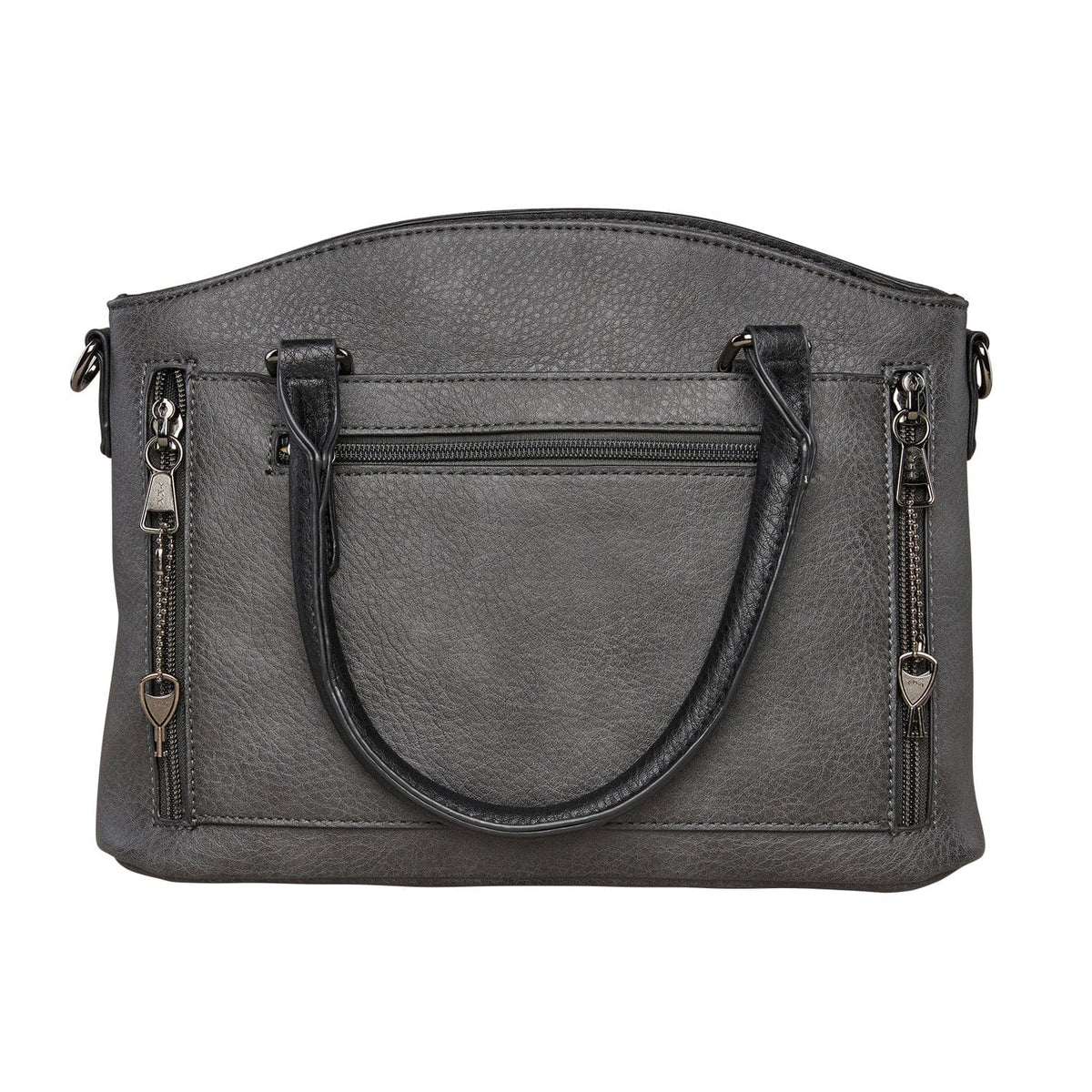 Concealed Carry Carly Satchel in Gray – back view 2