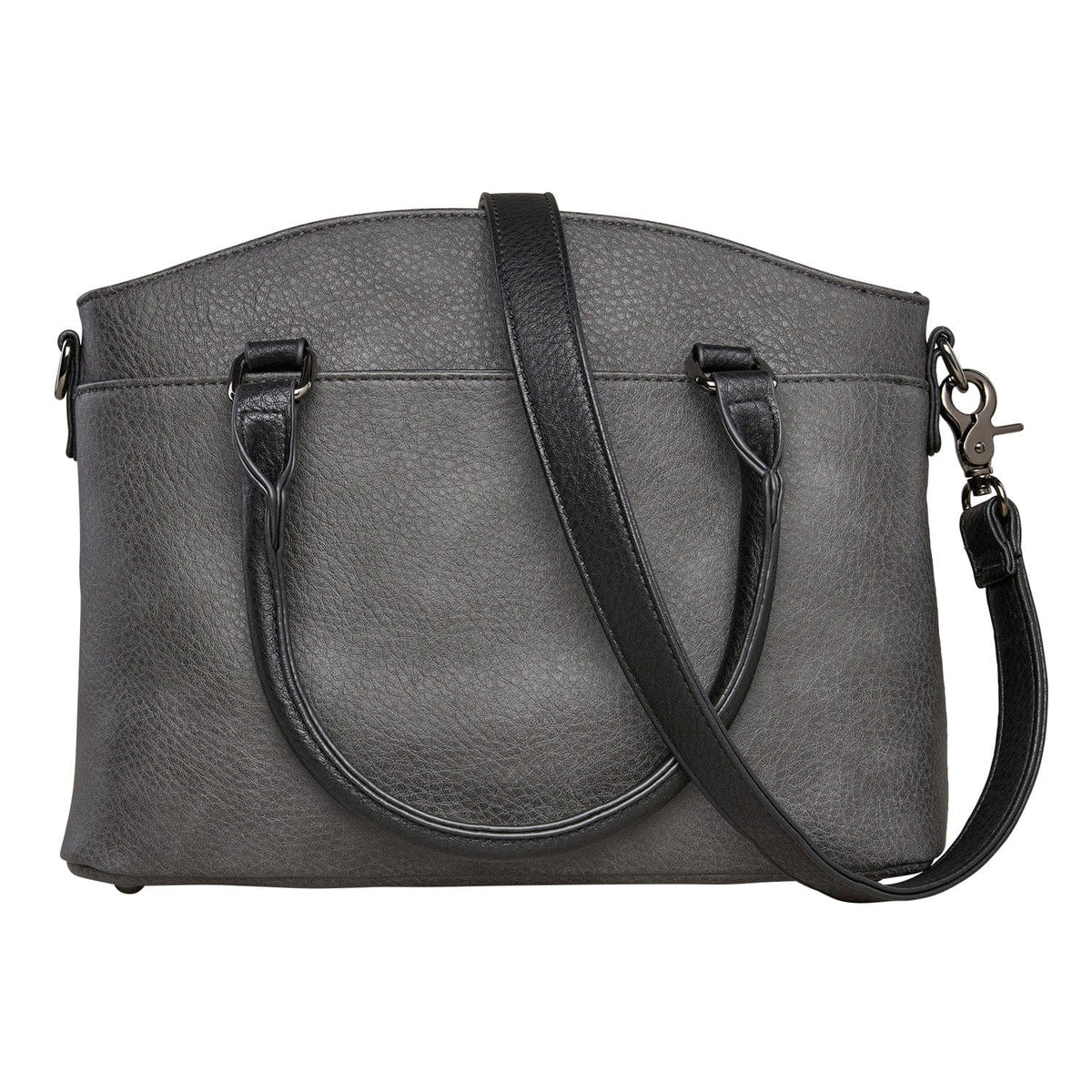 Concealed Carry Carly Satchel in Gray – front view 2