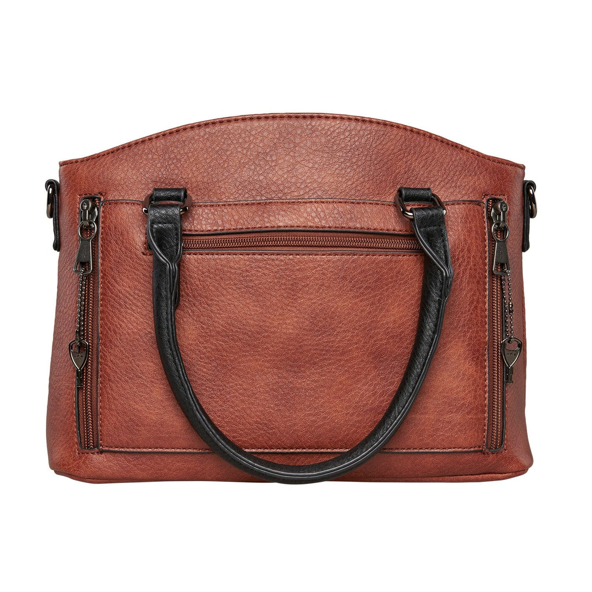 Concealed Carry Carly Satchel in Gray – back view