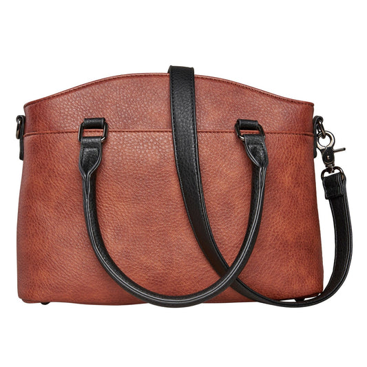 Concealed Carry Carly Satchel in Gray – front view