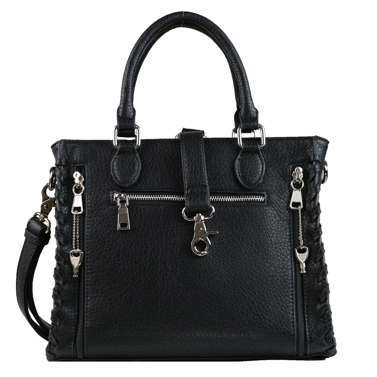 Concealed Carry Crossbody Ann Satchel in Black – back view