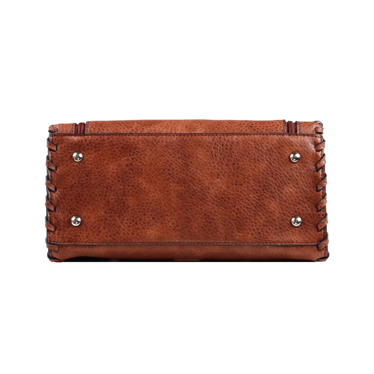 Concealed Carry Crossbody Ann Satchel in Mahogany – bottom view