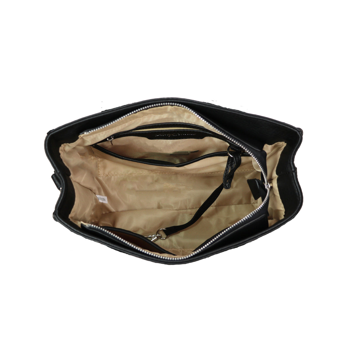 Concealed Carry Crossbody Ann Satchel in Black – interior view