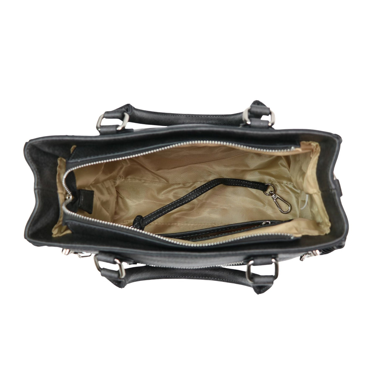 Concealed Carry Crossbody Ann Satchel in Gray – interior view