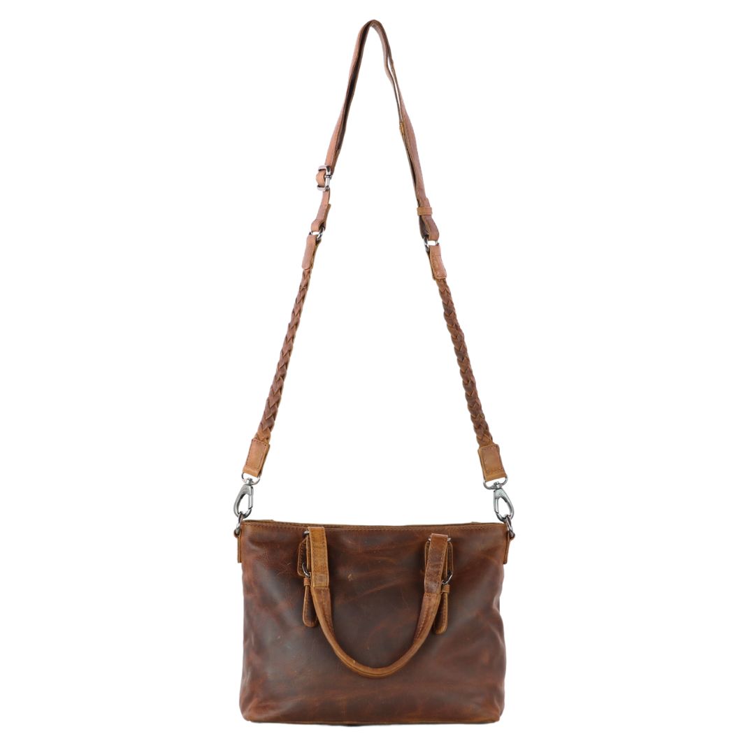 Concealed Carry Bailey Leather Satchel in Cognac – additional view 1