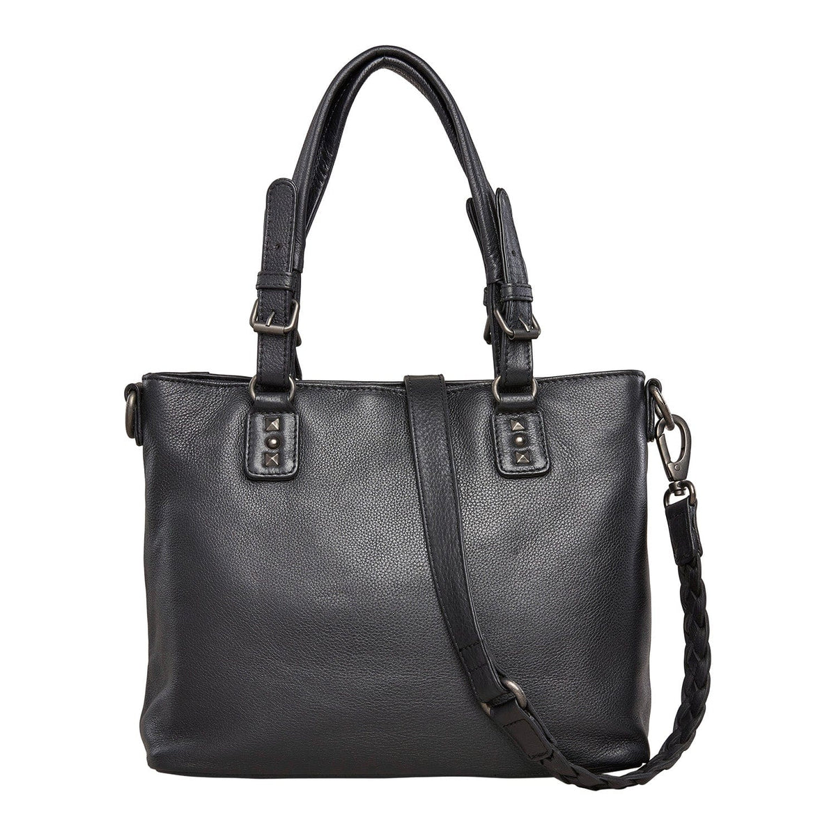 Concealed Carry Bailey Leather Satchel in Cognac – front view 2