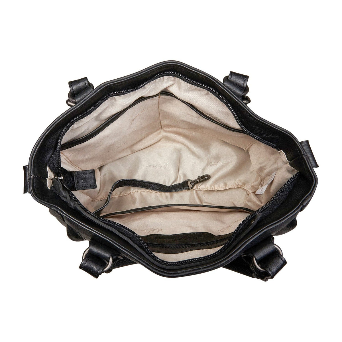Concealed Carry Bailey Leather Satchel in Cognac – interior view 2