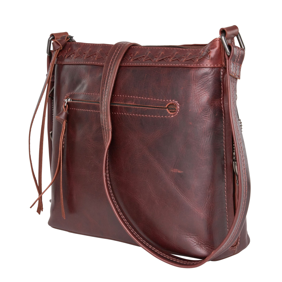 Faith Concealed Carry Crossbody in Dark Mahogany – side view