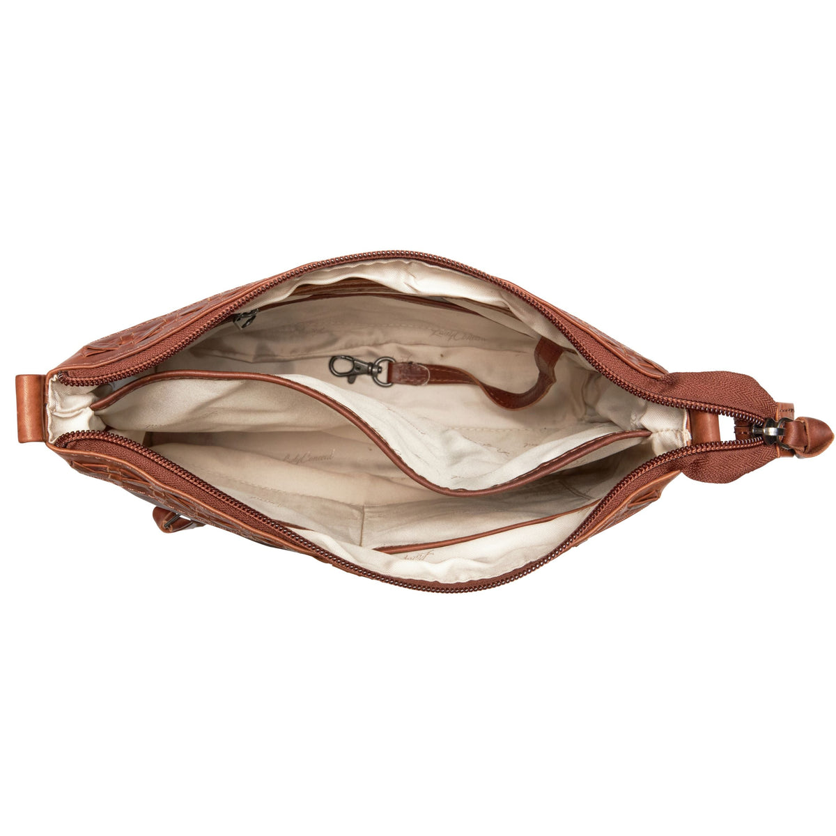 Faith Concealed Carry Crossbody in Cognac – interior view