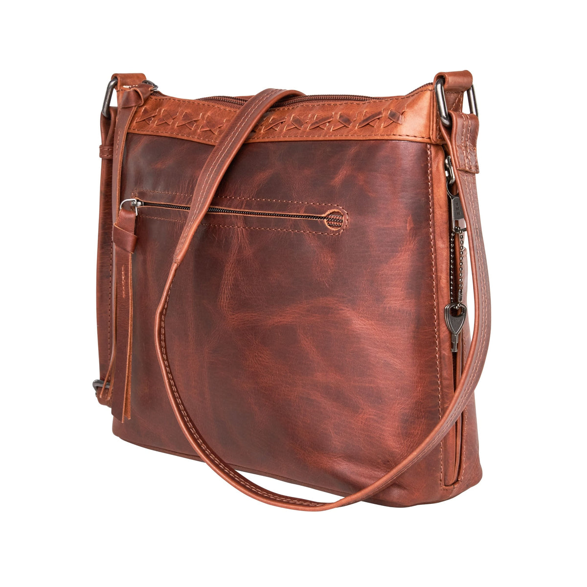 Faith Concealed Carry Crossbody in Cognac – side view