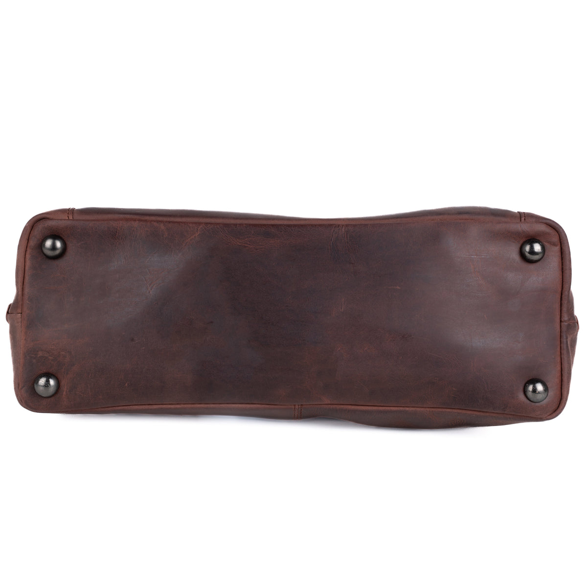 Concealed Carry Norah Leather Tote in Dark Mahogany – bottom view