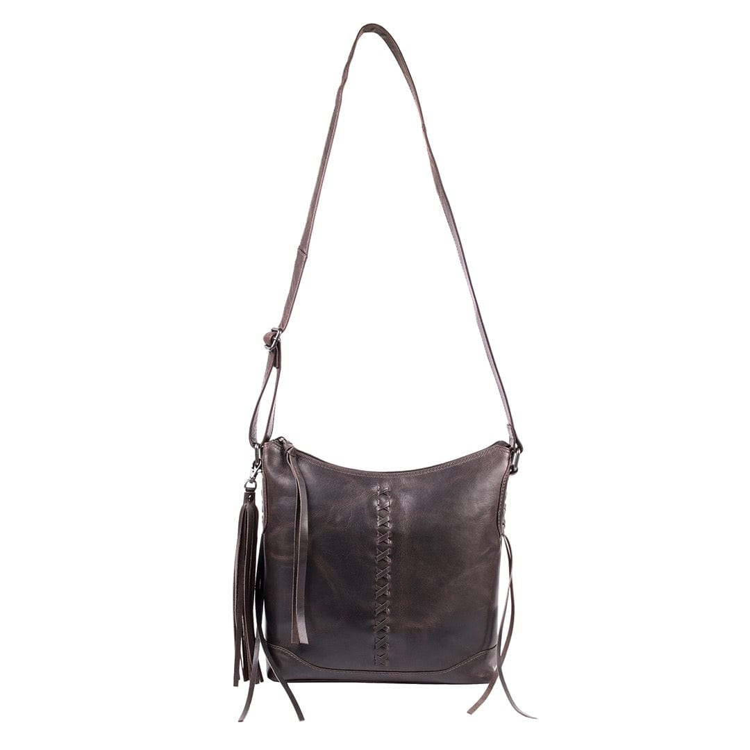 Concealed Carry Blake Leather Crossbody in Gray – concealment pocket