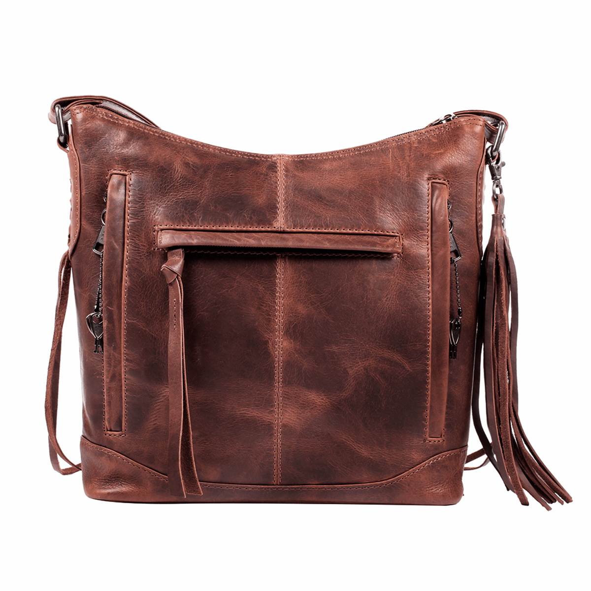 Concealed Carry Blake Leather Crossbody in Dark Mahogany – concealment pocket 4