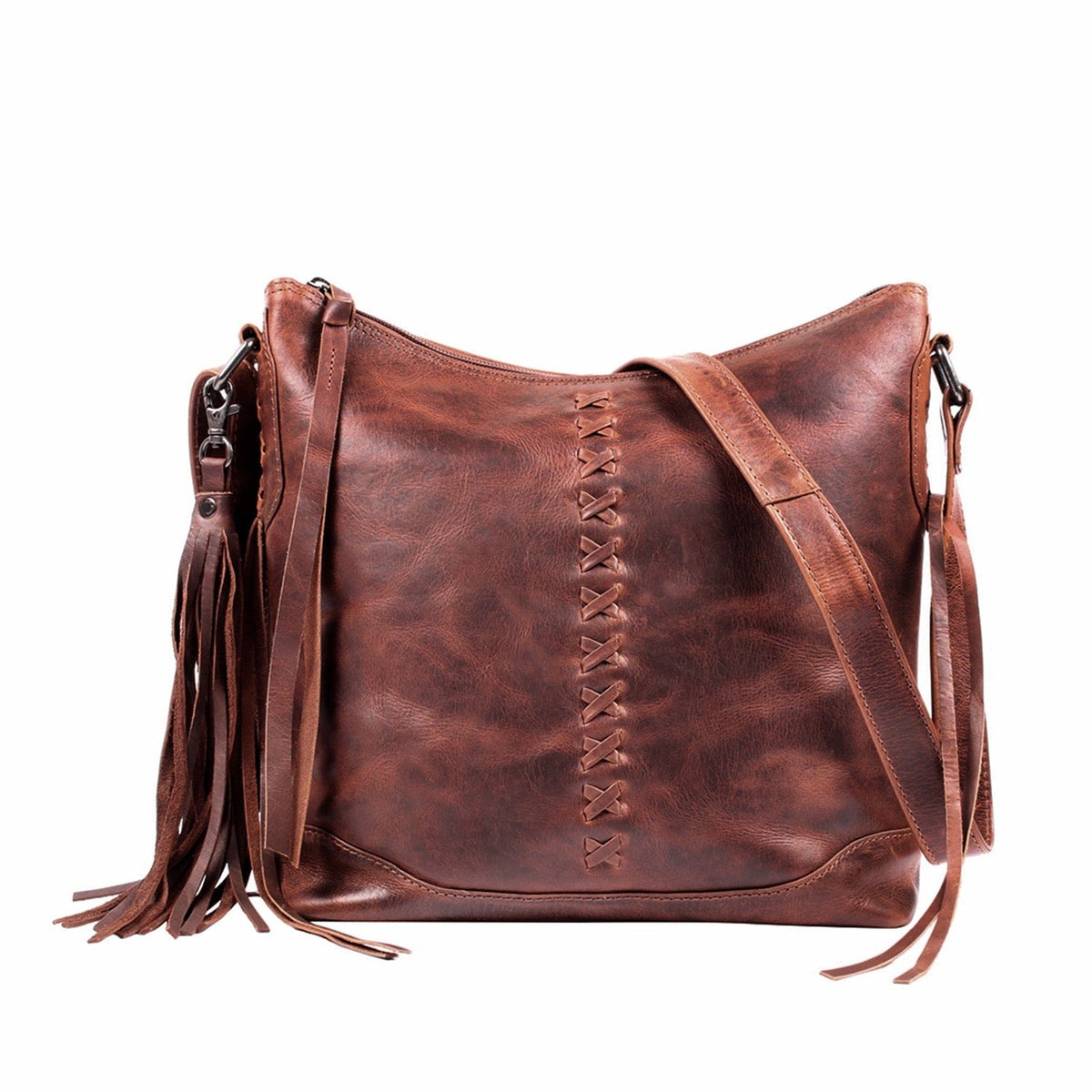 Concealed Carry Blake Leather Crossbody in Dark Mahogany – concealment pocket