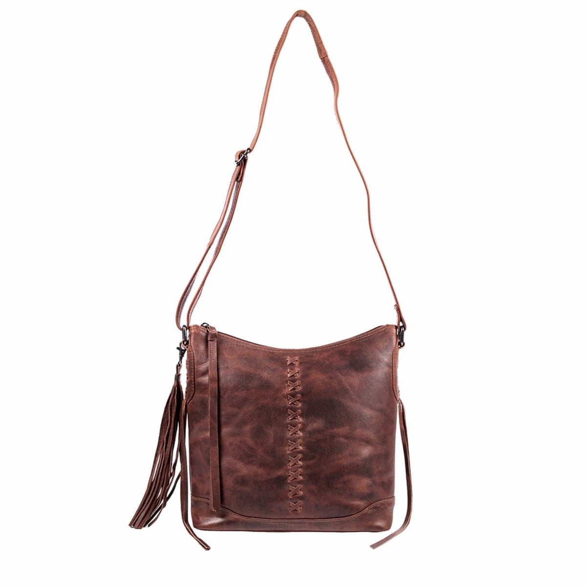 Concealed Carry Blake Leather Crossbody in Dark Mahogany – concealment pocket 3