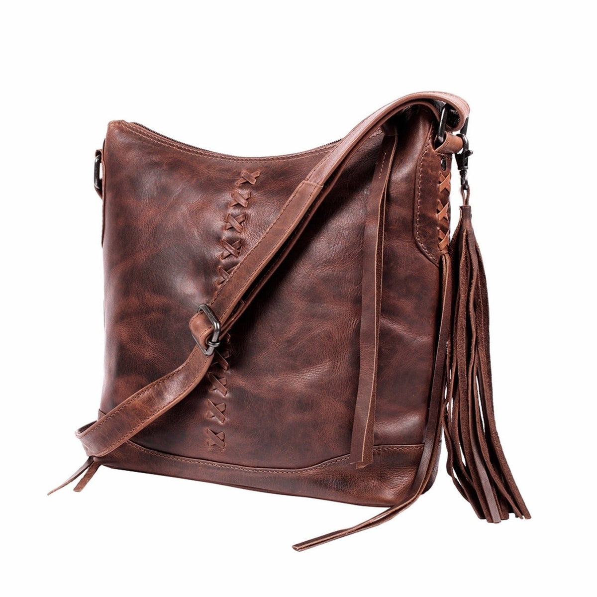 Concealed Carry Blake Leather Crossbody in Dark Mahogany – concealment pocket 2