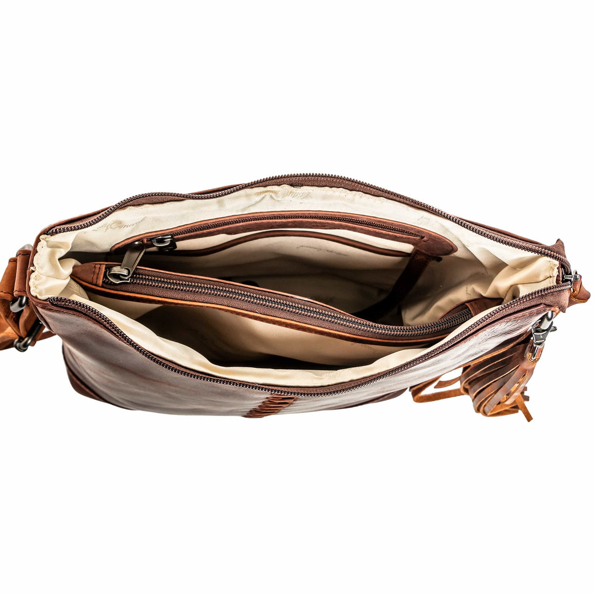 Concealed Carry Blake Leather Crossbody in Dark Mahogany – interior view 2