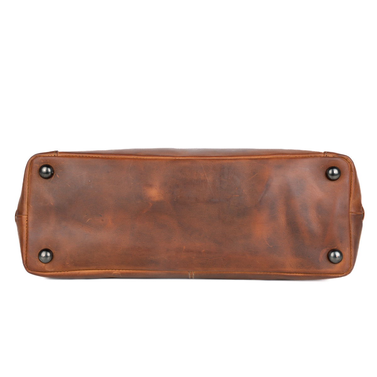 Concealed Carry Reagan Medium Leather Tote in Cognac – bottom view