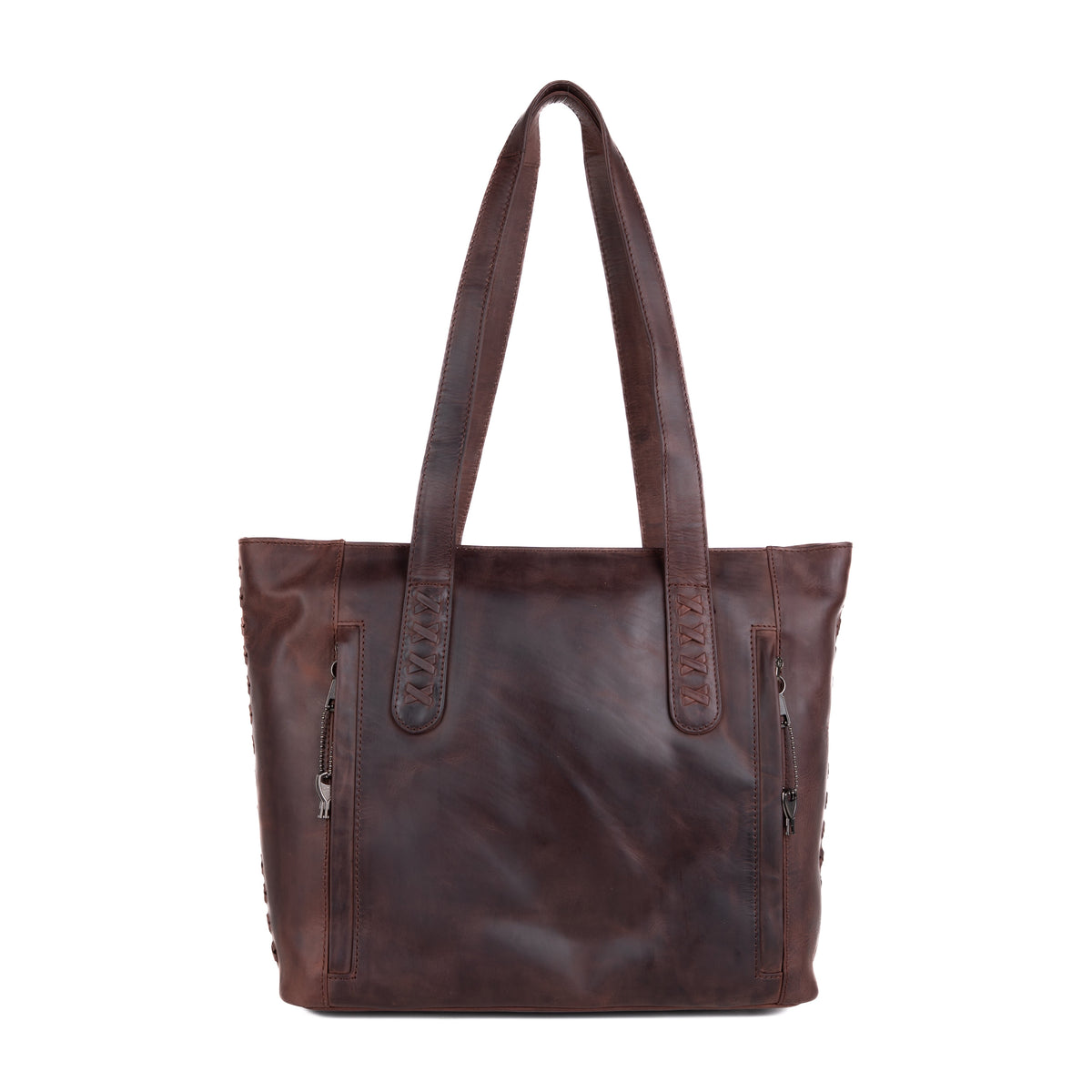 Concealed Carry Reagan Medium Leather Tote in Dark Mahogany – back view