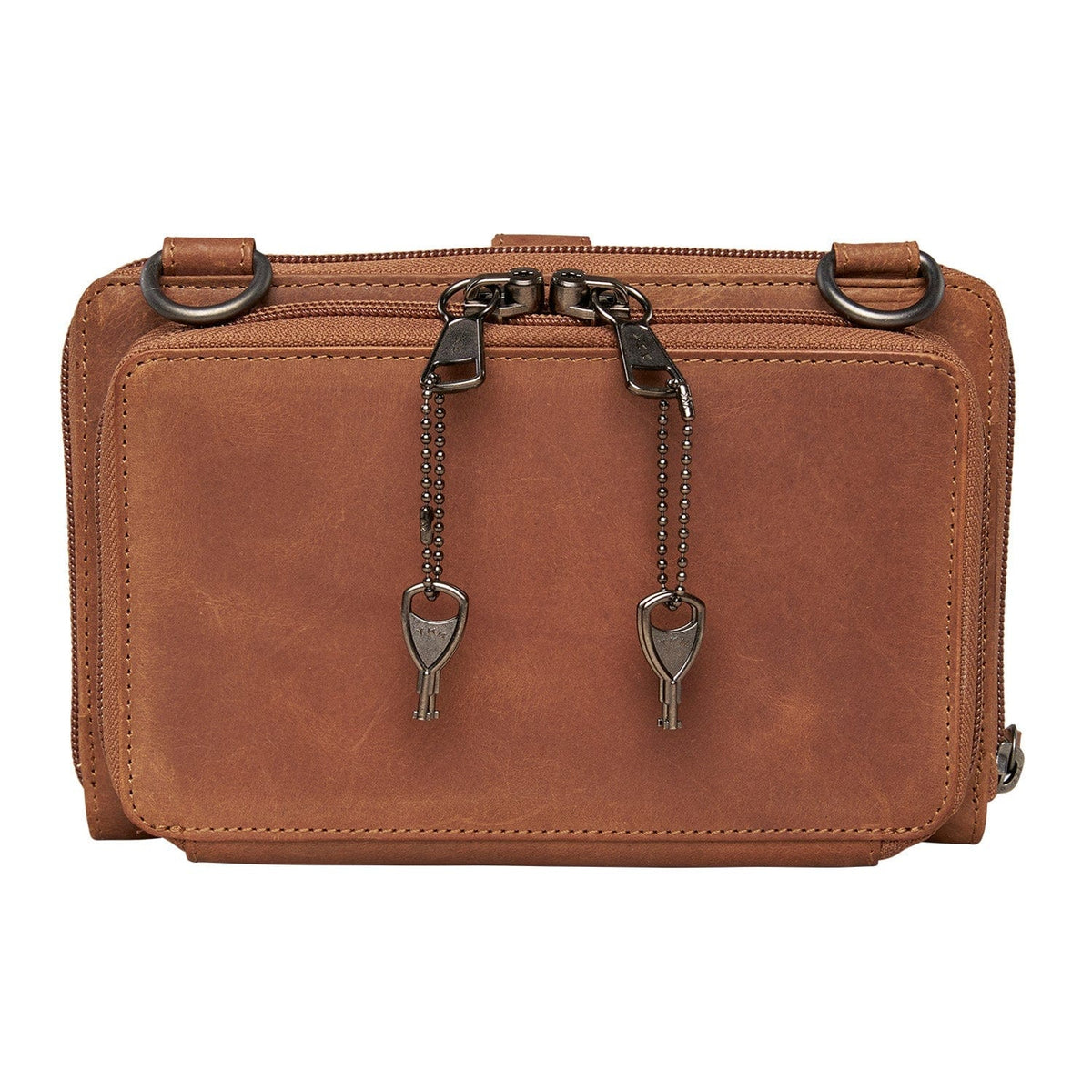 Concealed Carry Millie Leather Crossbody Organizer in Dusty Black – back view 2