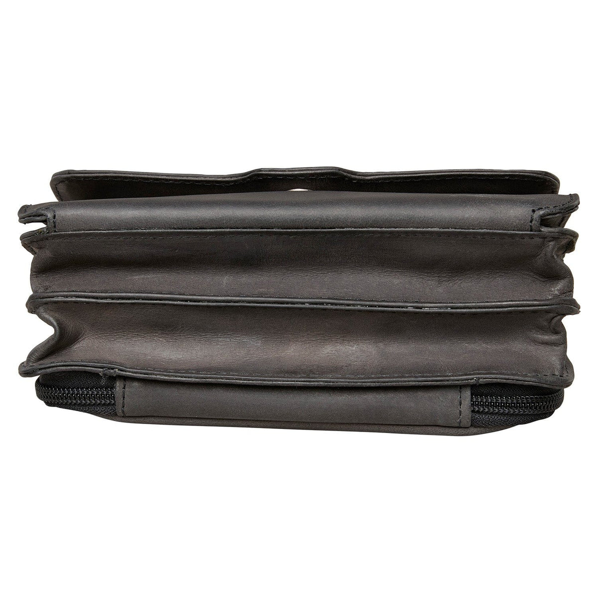 Concealed Carry Jolene Leather Crossbody Organizer in Cognac – bottom view 2