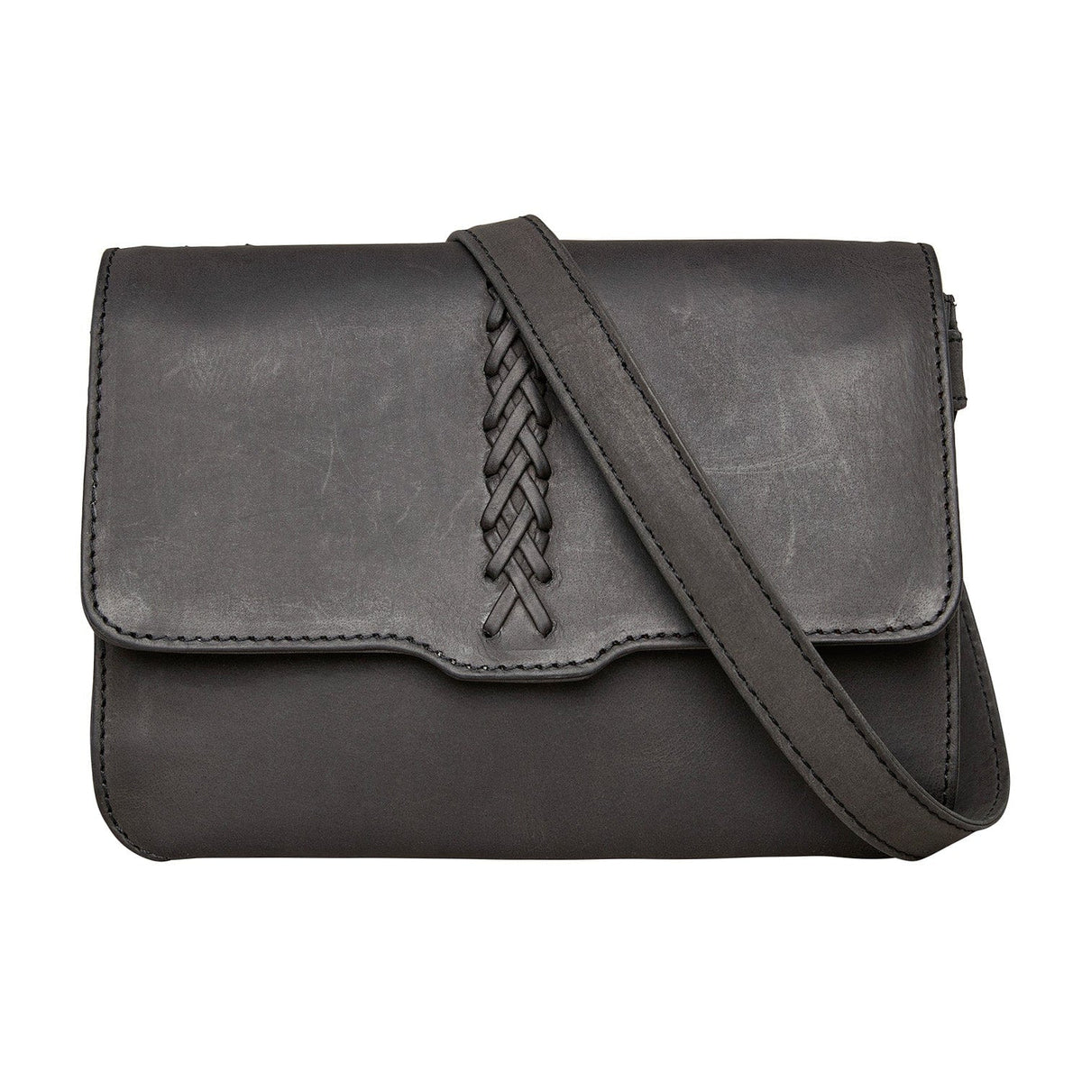 Concealed Carry Jolene Leather Crossbody Organizer in Cognac – front view 2