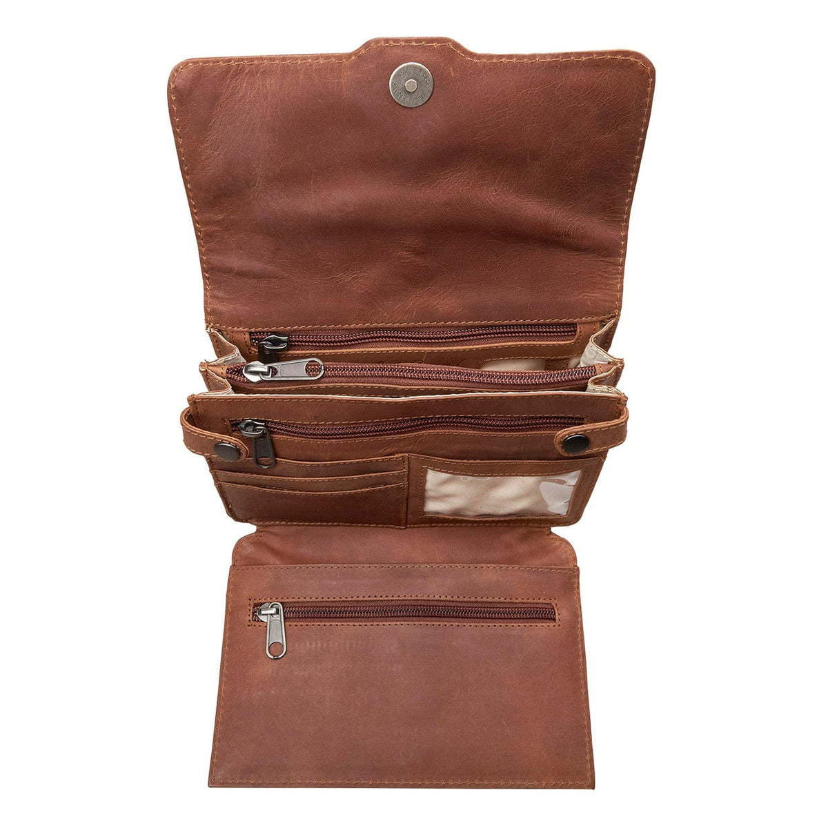 Concealed Carry Jolene Leather Crossbody Organizer in Cognac – additional view 1