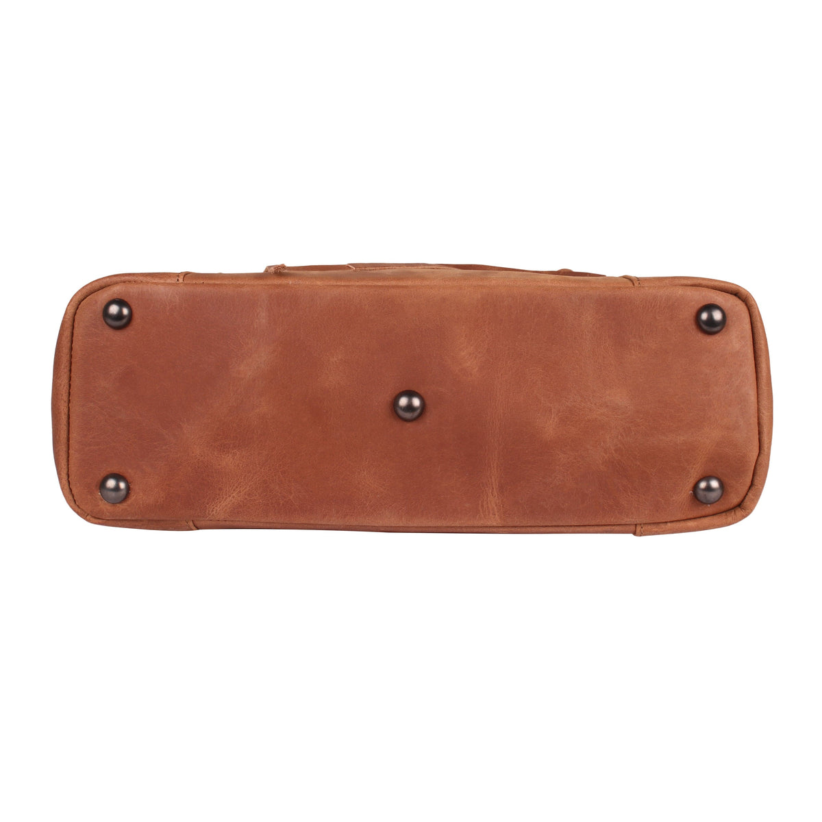 Concealed Carry Kendall Leather Tote in Cognac – bottom view