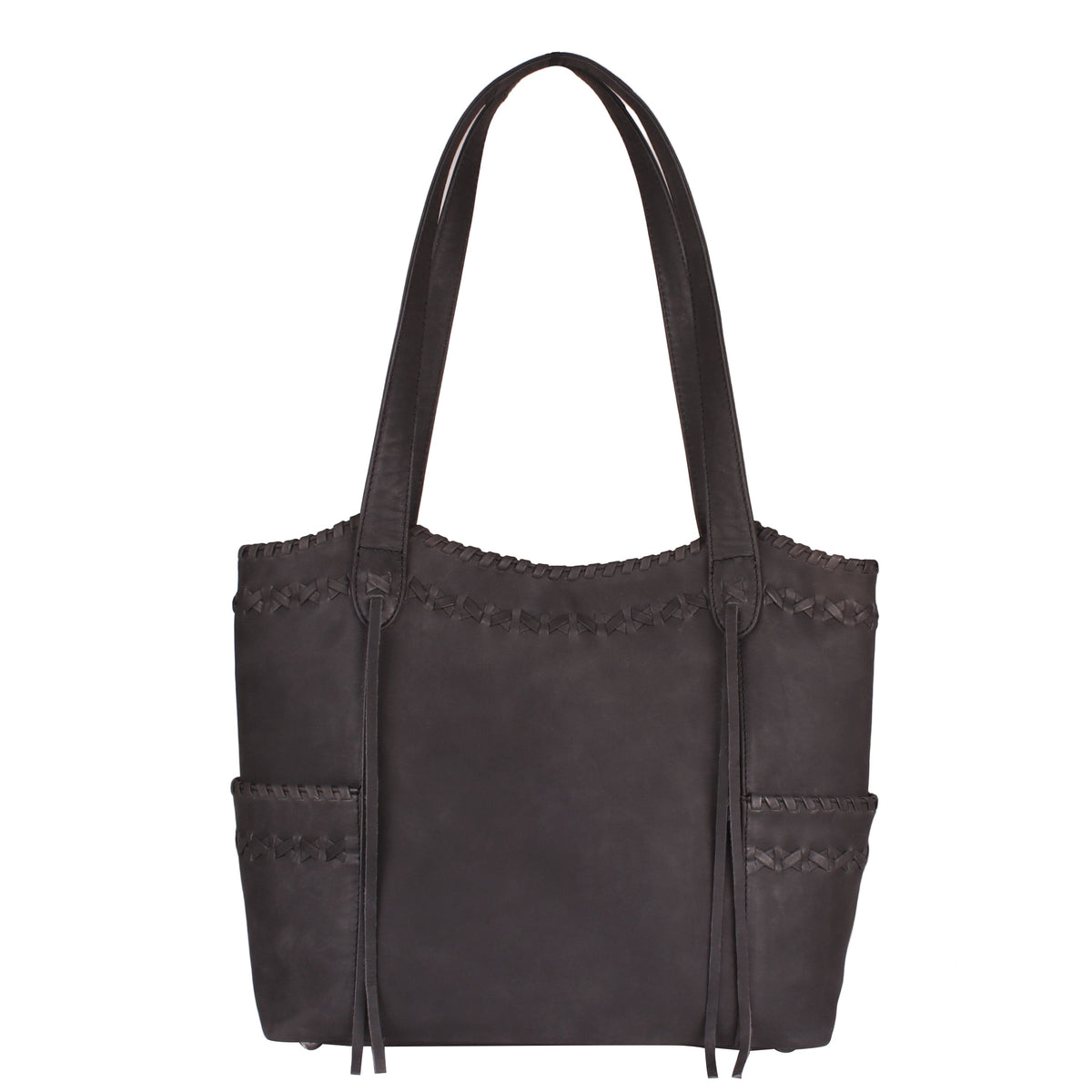 Concealed Carry Kendall Leather Tote in Black – front view