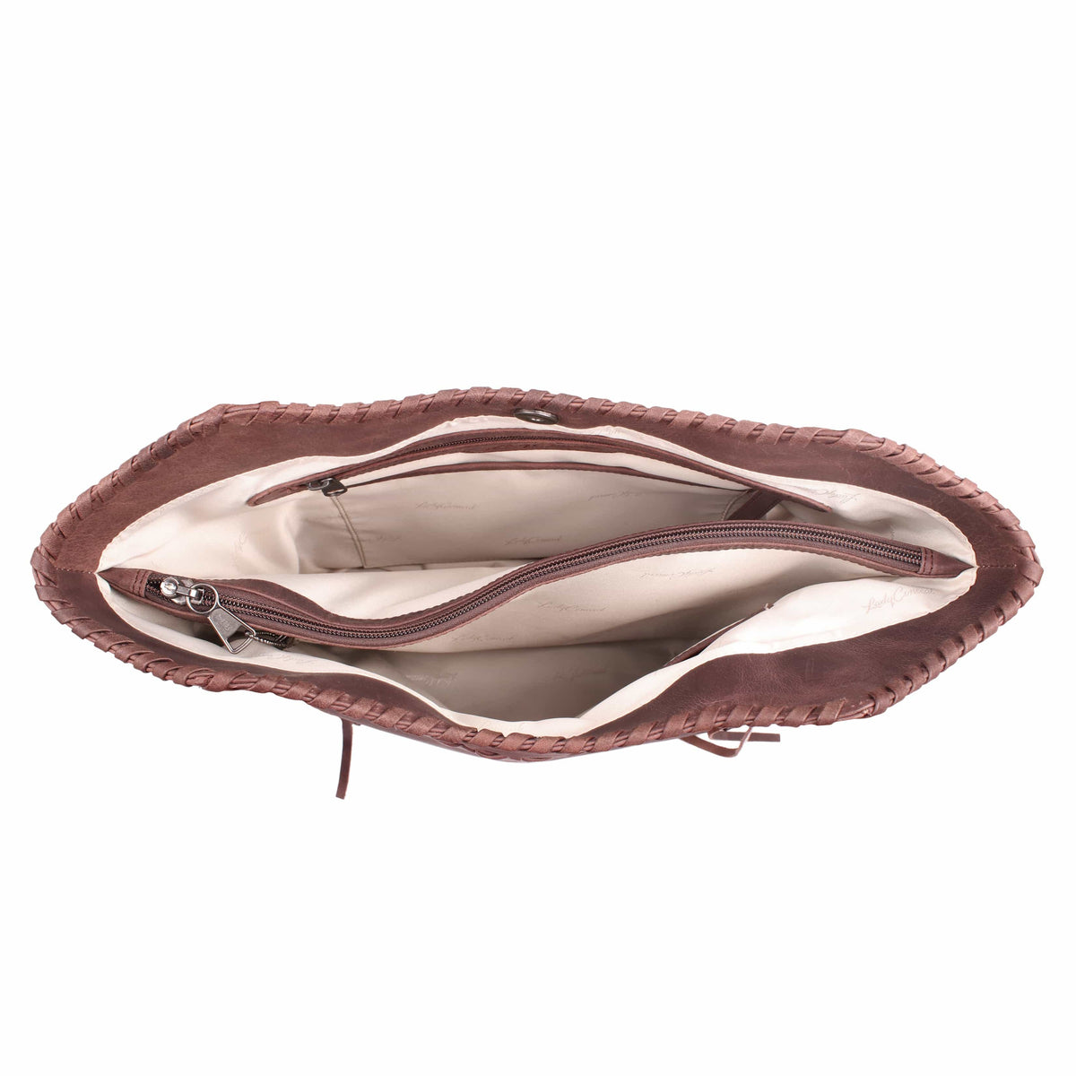 Concealed Carry Kendall Leather Tote in Mahogany – interior view