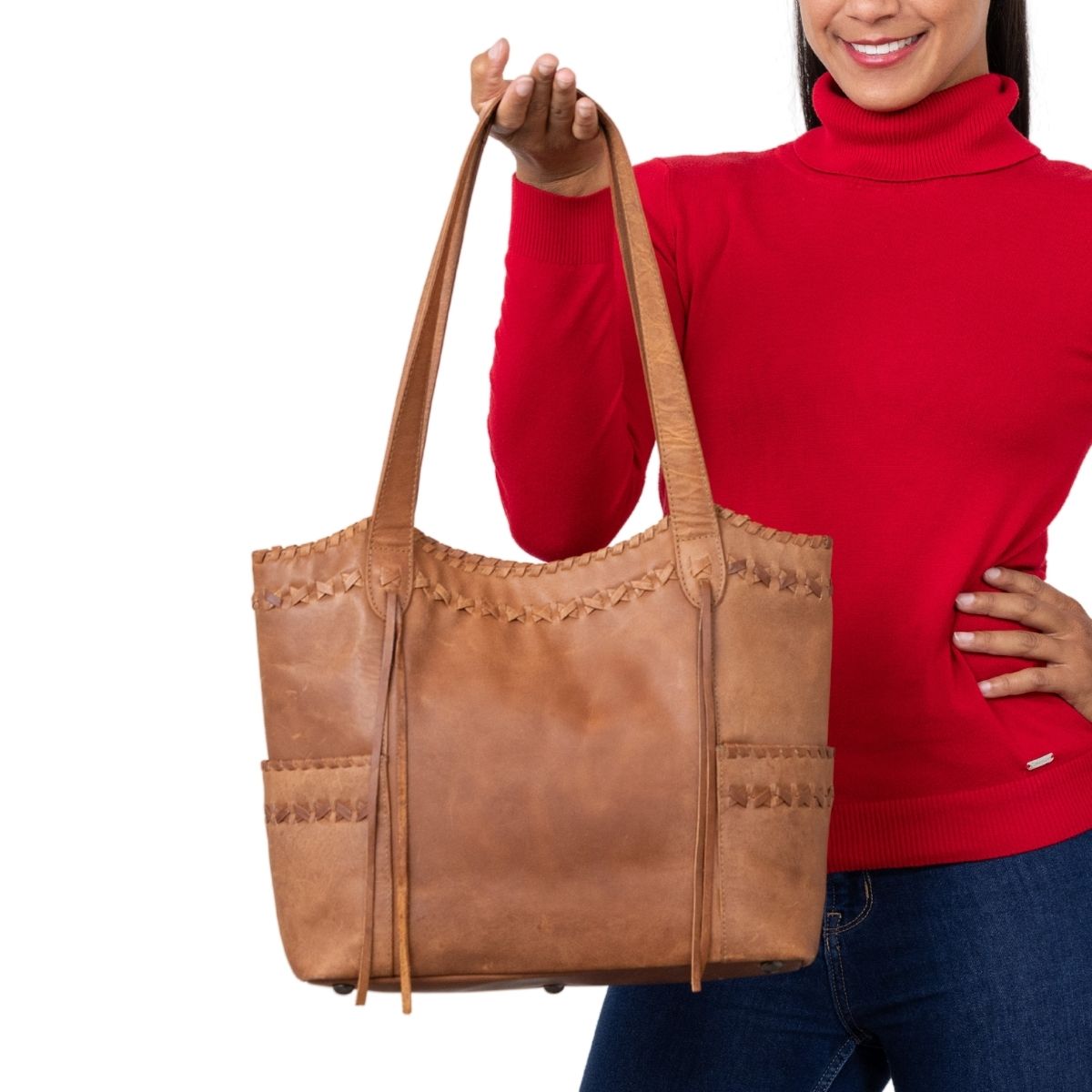 Concealed Carry Kendall Leather Tote in Cognac – additional view 1