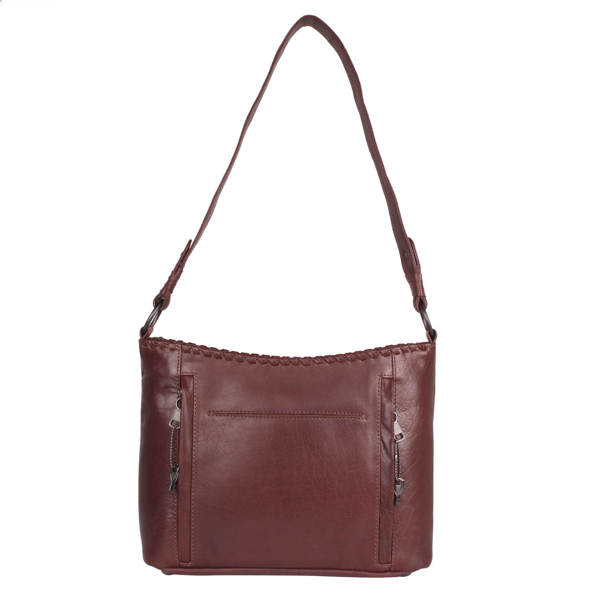 Concealed Carry Juliana Leather Hobo in Mahogany – back view