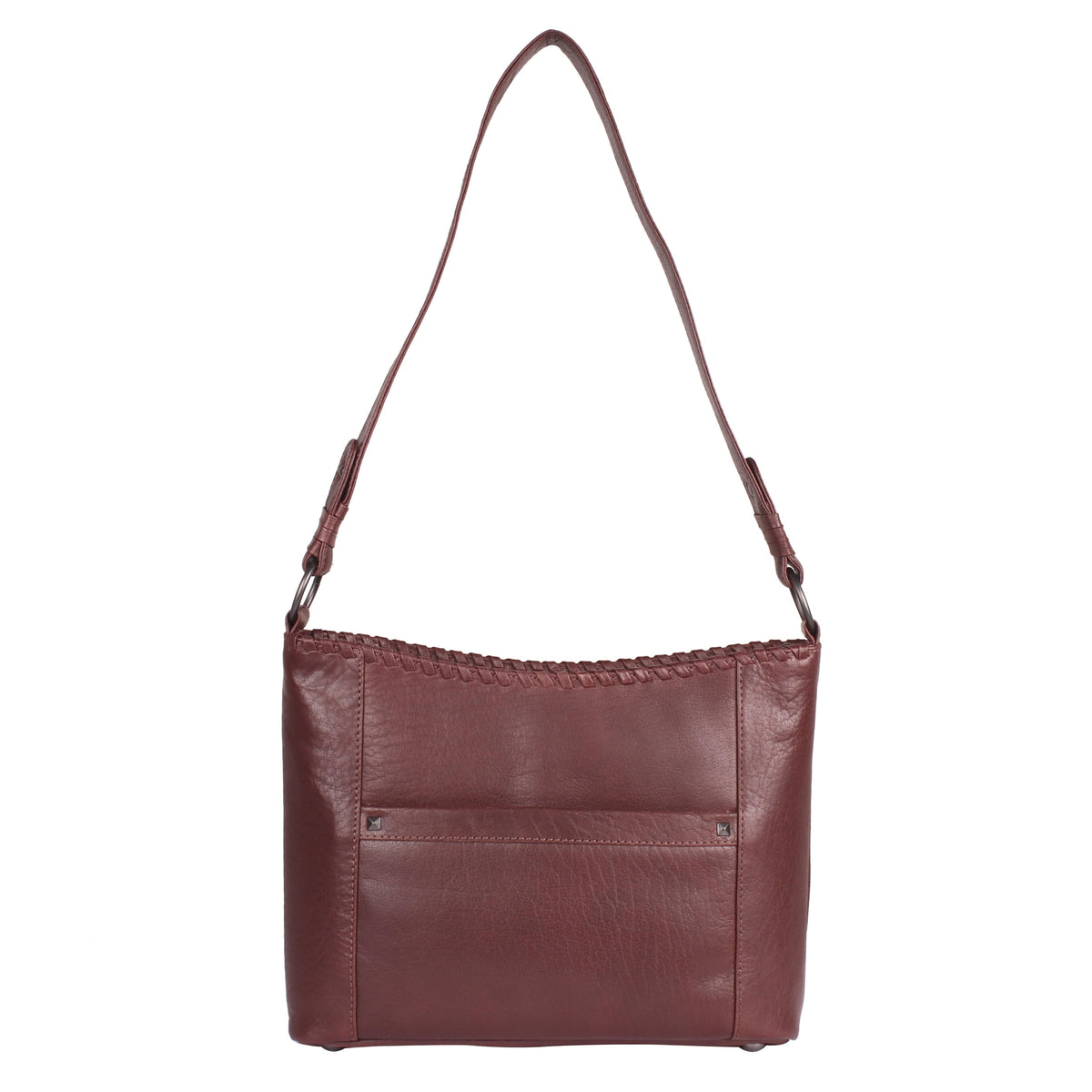 Concealed Carry Juliana Leather Hobo in Mahogany – front view 2