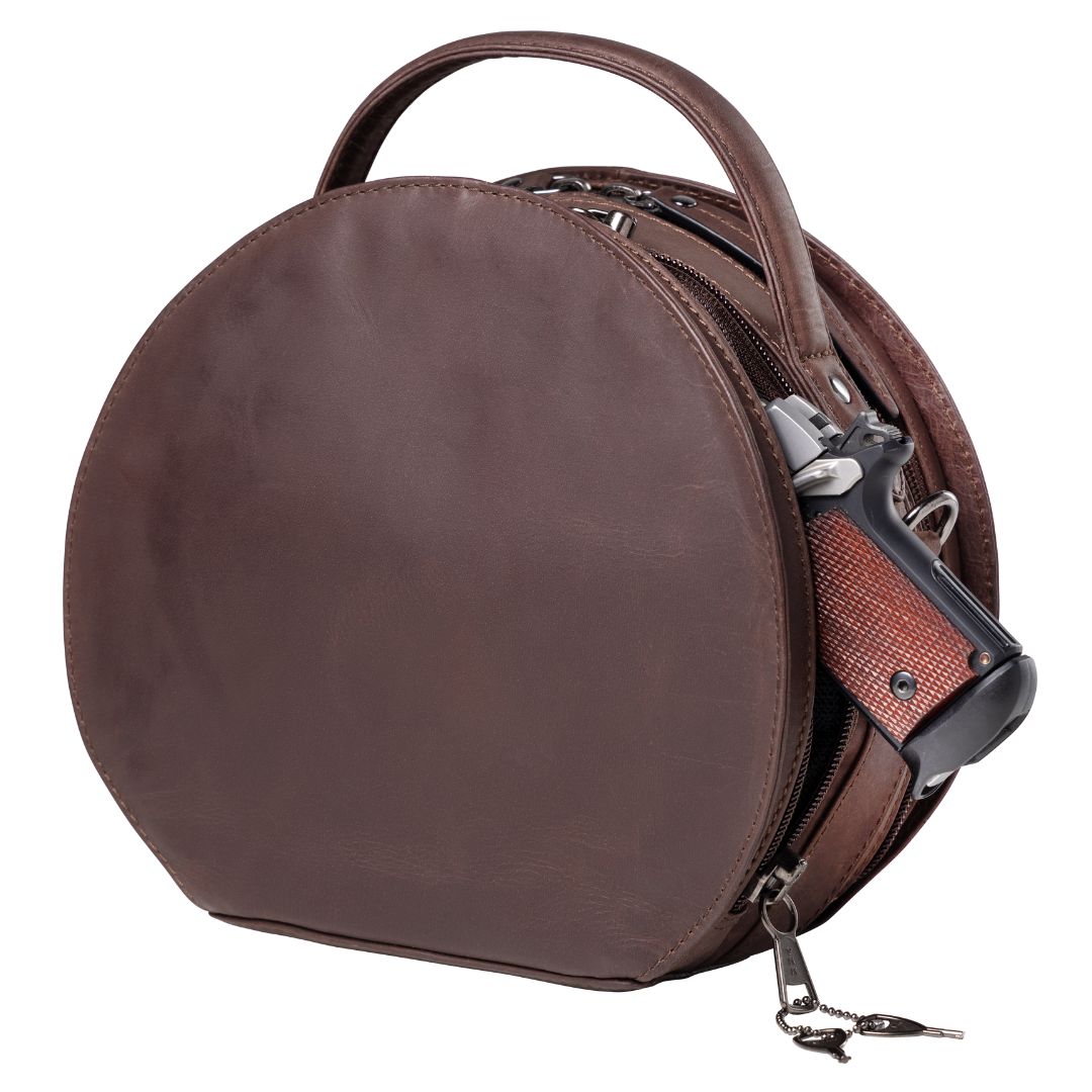 Concealed Carry Oaklee Crossbody Organizer in Mahogany – concealment pocket