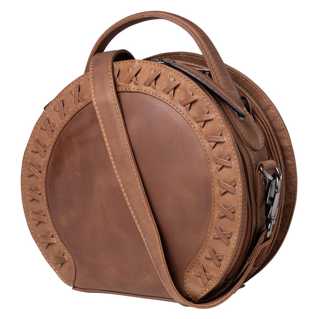 Concealed Carry Oaklee Crossbody Organizer in Cognac – side view