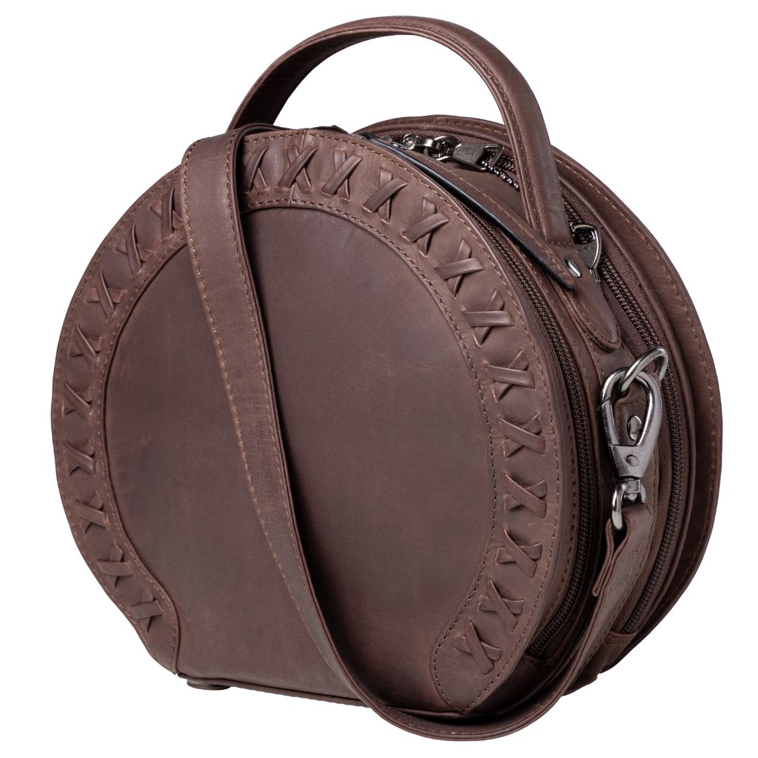 Concealed Carry Oaklee Crossbody Organizer in Mahogany – side view