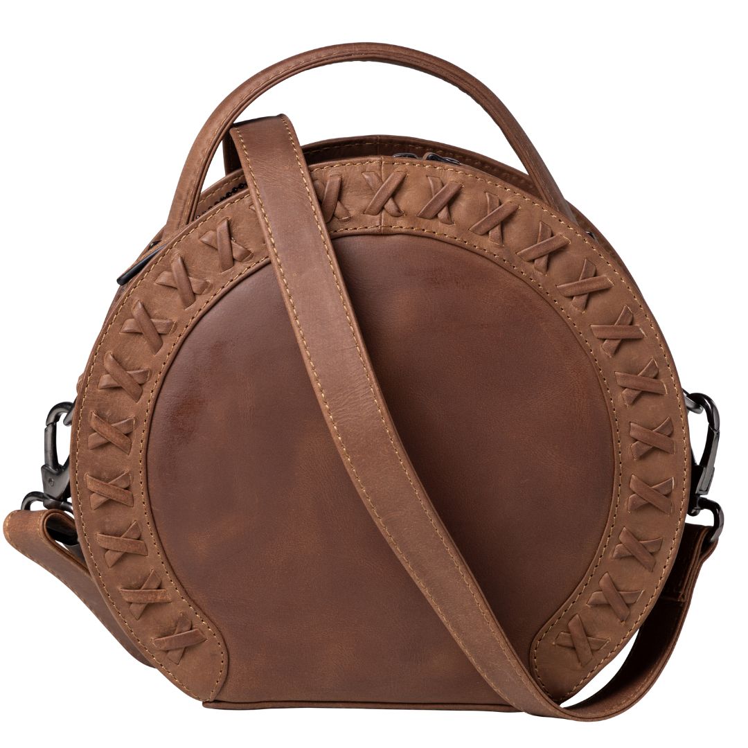 Concealed Carry Oaklee Crossbody Organizer in Cognac – front view