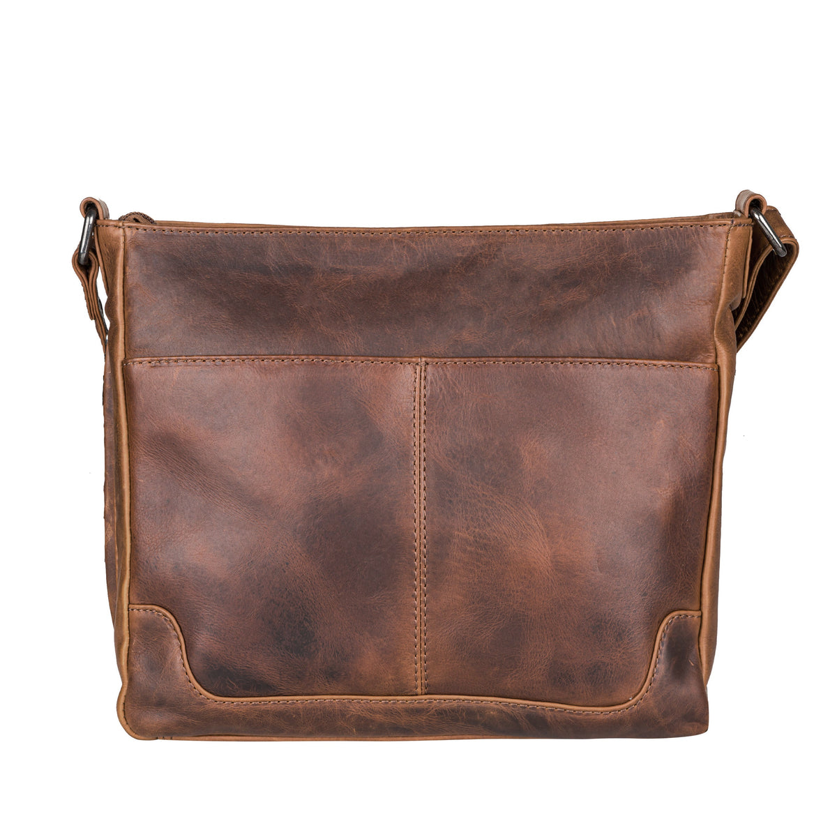 Concealed Carry Lydia Leather Crossbody in Cognac – back view