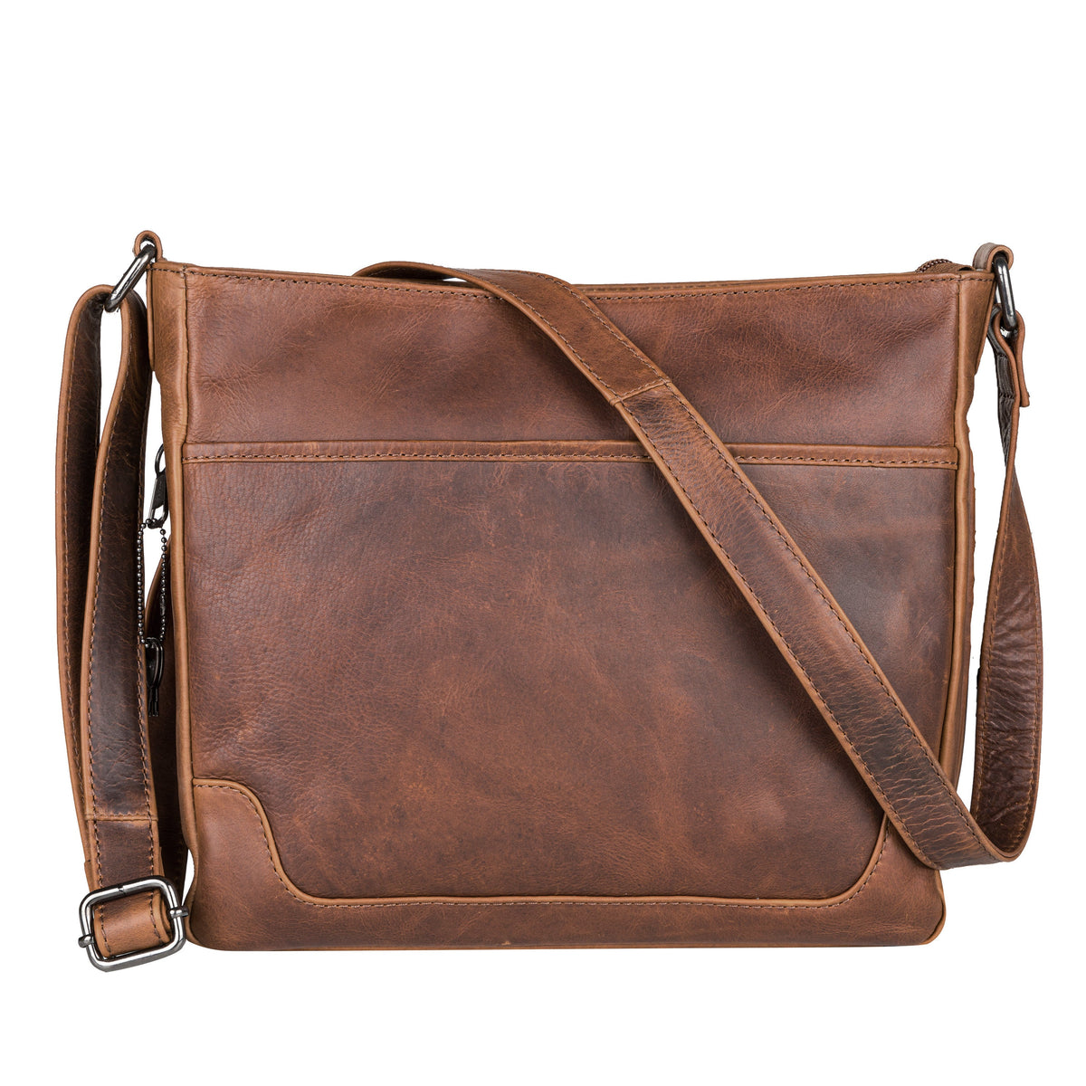 Concealed Carry Lydia Leather Crossbody in Cognac – front view